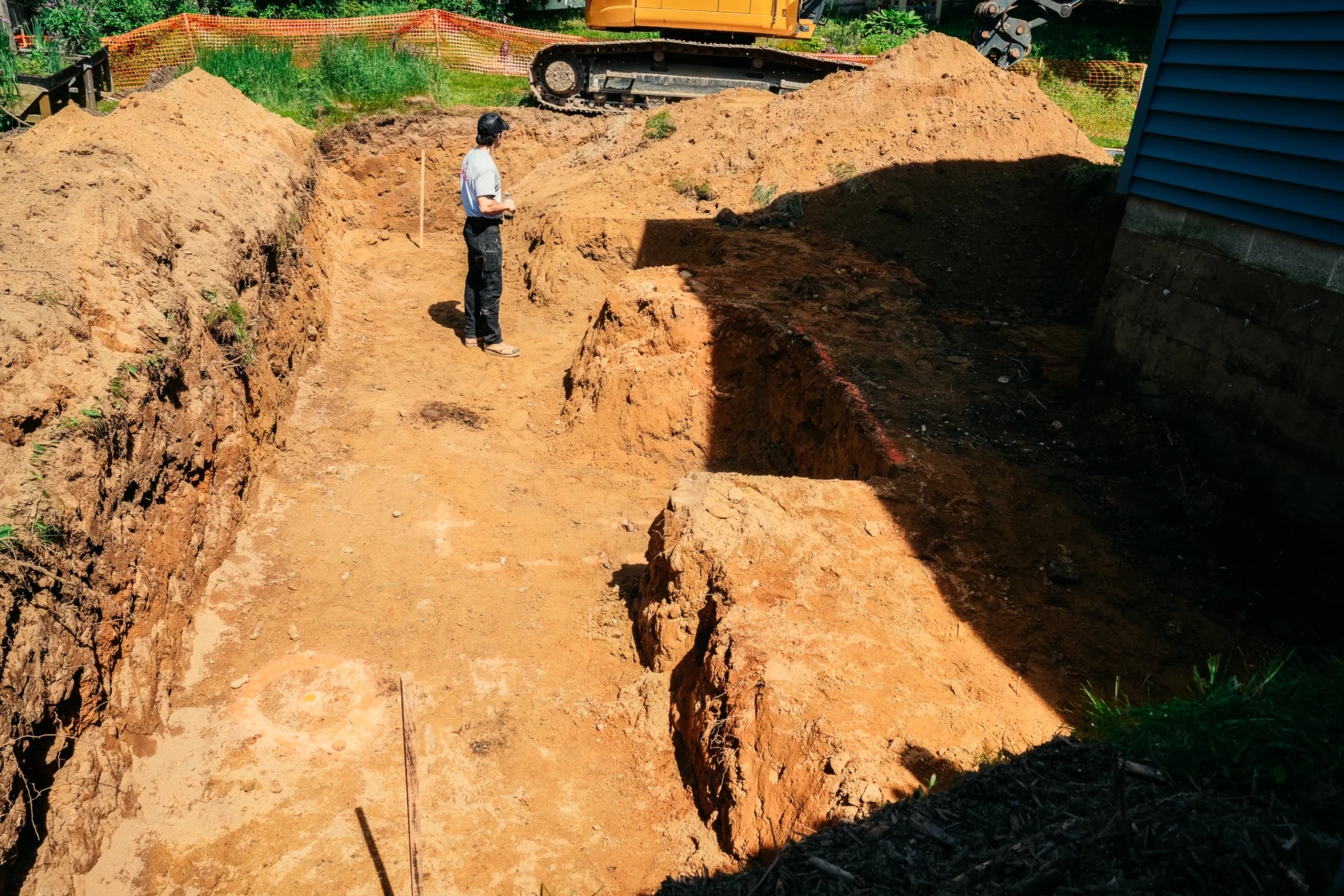 Excavation and foundation work documented at the jobsite