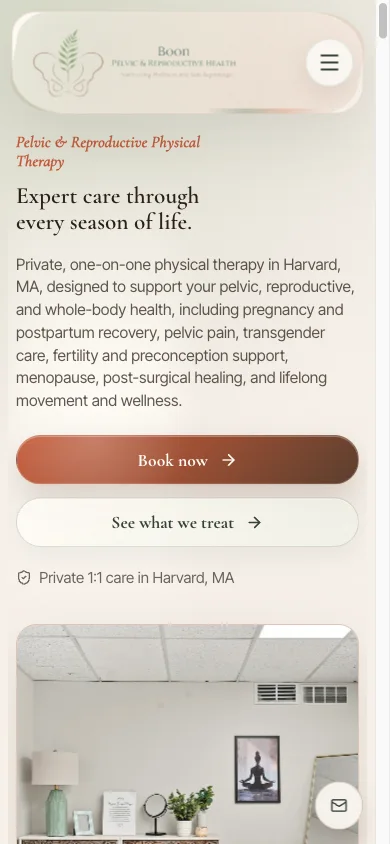 Boon website mobile presentation